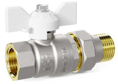 Кран вода LD Pride 1/2" г/ш баб (белая) американка LD 47.306.15 W