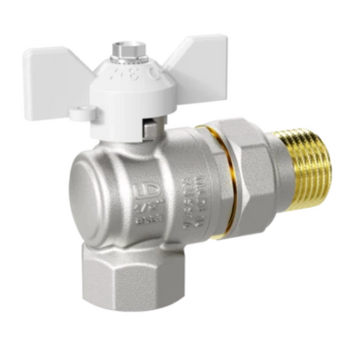 Кран вода LD Pride 1/2" г/ш баб (белая) американка УГЛОВОЙ LD 47.206.15 W