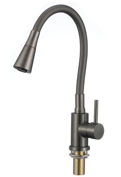 S-3002QM-06 Смеситель Кухня SAVOL шар.d 35. на гайке, Графит, матовый