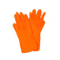 Перчатки резиновые VETTA PREMIUM оранжевые/желтые L (447-011)