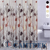 Штора для ванн BATH plus 180х200 (Autumin Leaf) беж. DS3002 