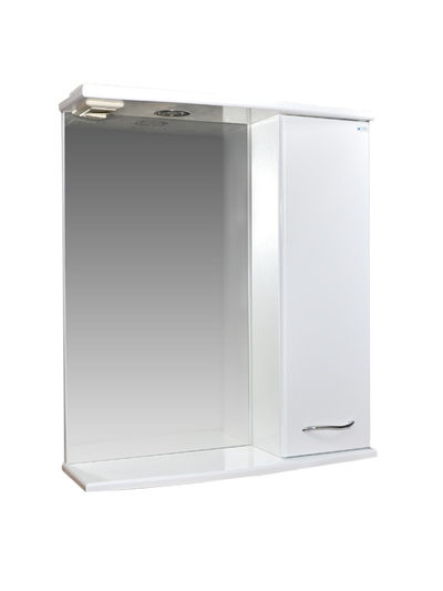 Зеркало-шкаф SANTREK HOME "ДИАНА 60" (белый), правый, с подсветкой 600х730х200