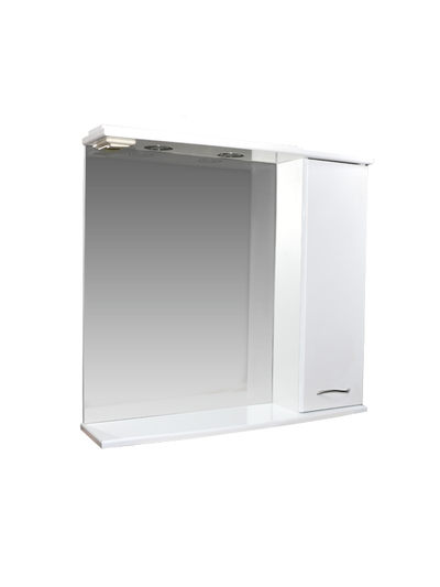 Зеркало-шкаф SANTREK HOME "ДИАНА 75" (белый), правый, с подсветкой 750х720х200