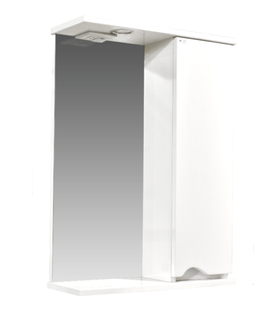 Зеркало-шкаф SANTREK HOME "Bello-C 50" с подсветкой правый (белый) 500х728х190