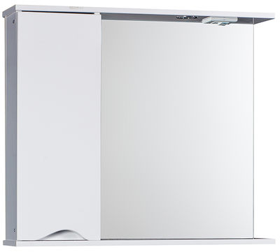 Зеркало-шкаф SANTREK HOME "Bello-C 80" с подсветкой левый (белый) 800х700х190