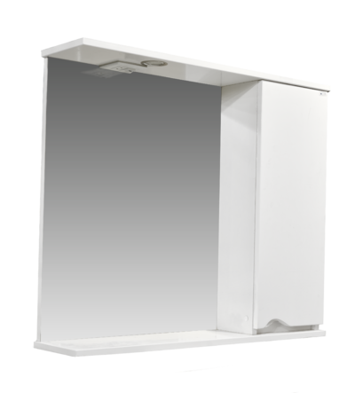 Зеркало-шкаф SANTREK HOME "Bello-C 80" с подсветкой правый (белый) 800х700х190