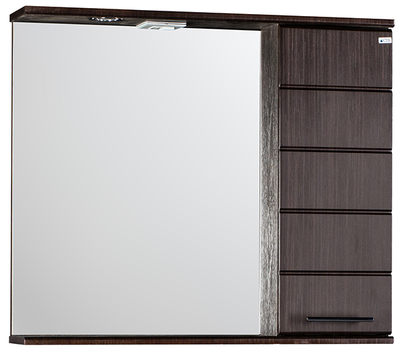 Зеркало-шкаф SANTREK HOME "Корро-80 С" с подсветкой (венге) 800х715х160