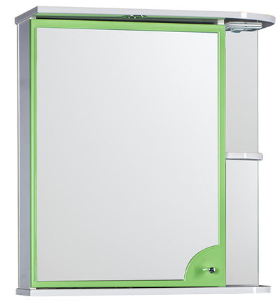 Зеркало-шкаф SANTREK HOME "Макарена-65" С с подсветкой левый (салатовый) 650*700*265