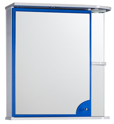 Зеркало-шкаф SANTREK HOME "Макарена-65" С с подсветкой левый (синий) 650*700*265