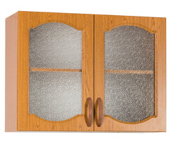 Шкаф для посуды 80 дуб-рустик (со стеклом) фасад МДФ SANTREK HOME