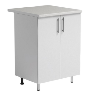 Рабочий стол 60 Белый металлик фасад МДФ столешница цвет (САХАРА) SANTREK HOME