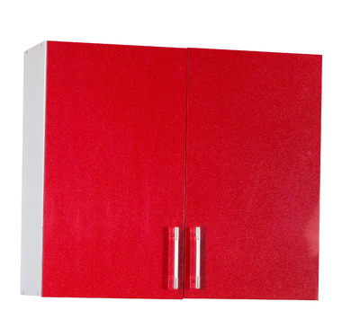 Шкаф для посуды 80 красный металлик (с сушкой) фасад МДФ SANTREK HOME