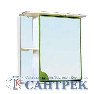 Зеркало-шкаф SANTREK HOME "Макарена-65" С с подсветкой правый (салатовый) 650*700*265