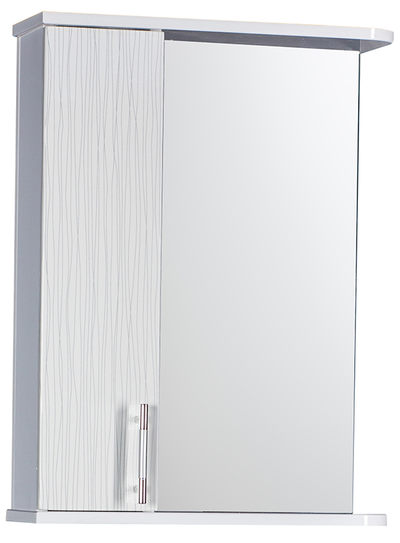 Зеркало-шкаф SANTREK HOME "Ника" левый (белый полосатый ) 525*700*180