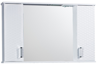 Зеркало-шкаф SANTREK HOME "Джульетта-100" 3D Плетение (белый) 1000х650х165