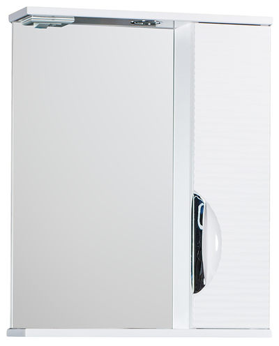 Зеркало-шкаф SANTREK HOME "Джульетта-50" 3D Волна (белый) правый 500х650х150