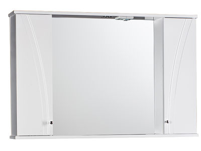 Зеркало-шкаф SANTREK HOME "Сонет-С 105" с подсветкой два шкафчика (белый) 1050*700*150