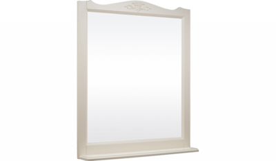 Зеркало ВЕРСАЛЬ 105 (в рамке с полочкой) Слоновая кость/9001 (BAS) МБ00089