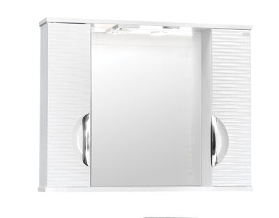Зеркало-шкаф SANTREK HOME "Джульетта-80" 3D Волна (белый) 800х650х150