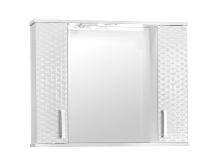 Зеркало-шкаф SANTREK HOME "Джульетта-80" 3D Плетение (белый) 800х650х150