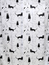 Штора для ванн BATH 180х180 Little Black Cat бело-черный (ch-12256 (103)