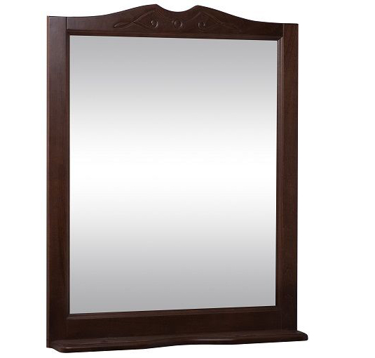 Зеркало ПРАГА 80 (в рамке с полочкой) Орех (BAS) МБ00220