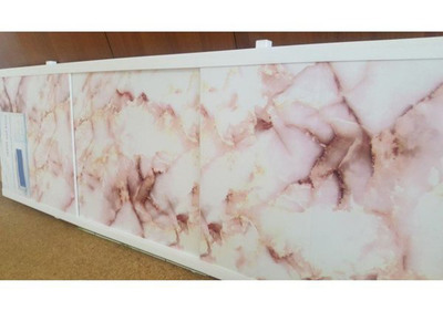 Экран под ванну "Оптима" 1,7 м пластик (44- ярко-розовый мрамор) Alavann