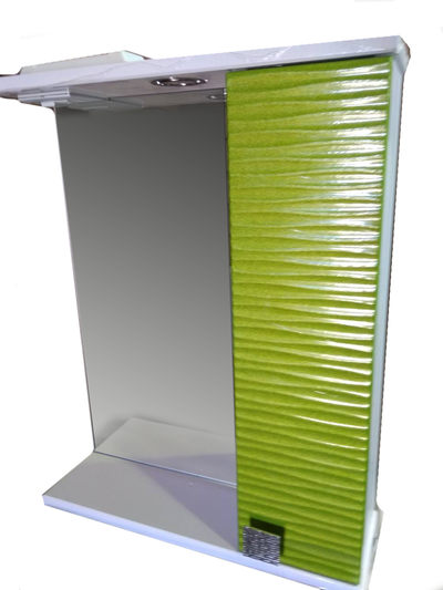 Зеркало + шкаф SANTREK HOME "FIESTA-50" волна 3D правый (олива мет.) 500*650*150