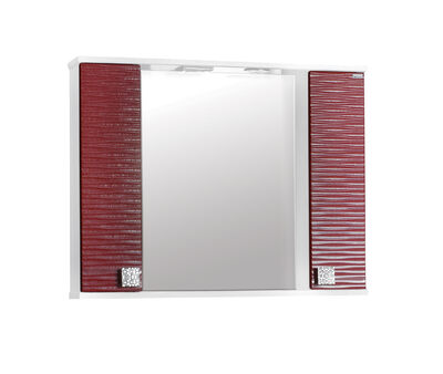 Зеркало + шкаф SANTREK HOME "FIESTA-80" волна 3D (гранат мет.) 800*650*150