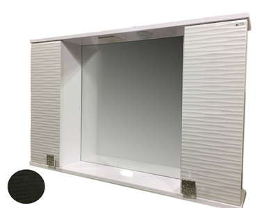 Зеркало + шкаф SANTREK HOME "FIESTA-100" волна 3D (черный мет.) 1000*650*165