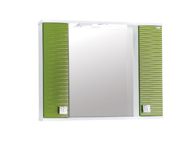 Зеркало + шкаф SANTREK HOME "FIESTA-80" волна 3D (олива мет.) 800*650*150