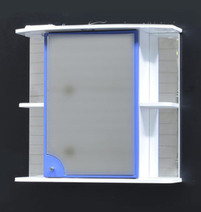 Зеркало-шкаф "Макарена-75" С с подсветкой правый (синий) 750*700*280
