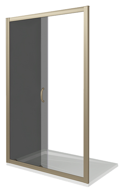 Душ.ограждение GOOD DOOR JAZZE WTW-130-B-BR Прямое, стекло БРОНЗА 6мм, бронзовый проф (б/поддона и автослива)