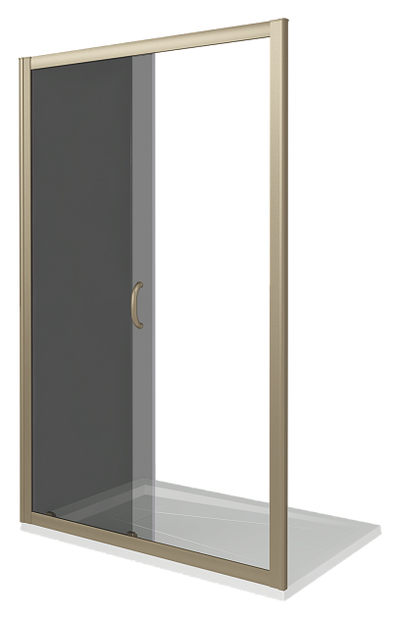 Душ.ограждение GOOD DOOR JAZZE WTW-130-B-BR Прямое, стекло БРОНЗА 6мм, бронзовый проф (б/поддона и автослива)
