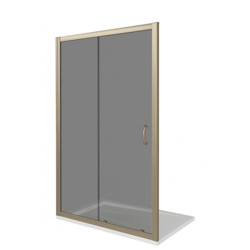 Душ.ограждение GOOD DOOR JAZZE WTW-140-B-BR Прямое, стекло БРОНЗА 6мм, бронзовый проф (б/поддона и автослива)