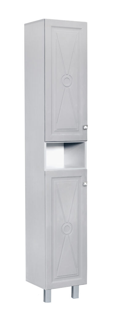 Пенал SANTREK HOME "Клео-35" Грей софт (серый) 2 двери С НИШЕЙ 350*1900*325мм