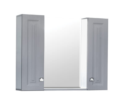 Зеркало-шкаф SANTREK HOME "Клео-90" Грей софт (серый) 900*670*170мм