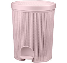 Контейнер для мусора ВЯЗАНИЕ 18 л с педалью Чайная Роза("М-пластика") (М 2476)