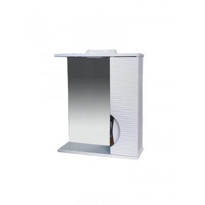 Зеркало-шкаф SANTREK HOME "Джульетта-60" 3D Волна (белый) ЛЕВЫЙ 600х650х150