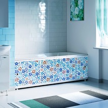 Экран под ванну "Оптима" 1,5 м пластик (54 - цветочная мозаика) Alavann
