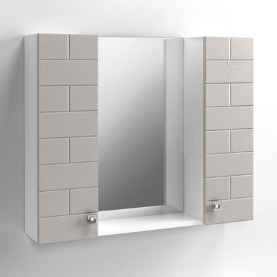 Зеркало-шкаф SANTREK HOME "Стоун-80" (Капучино) 2 двери 800х670х170