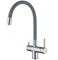 G4398-30 Cмеситель Кухня GAPPO d-35 c подключением фильтра питьевой воды (хром/серый)