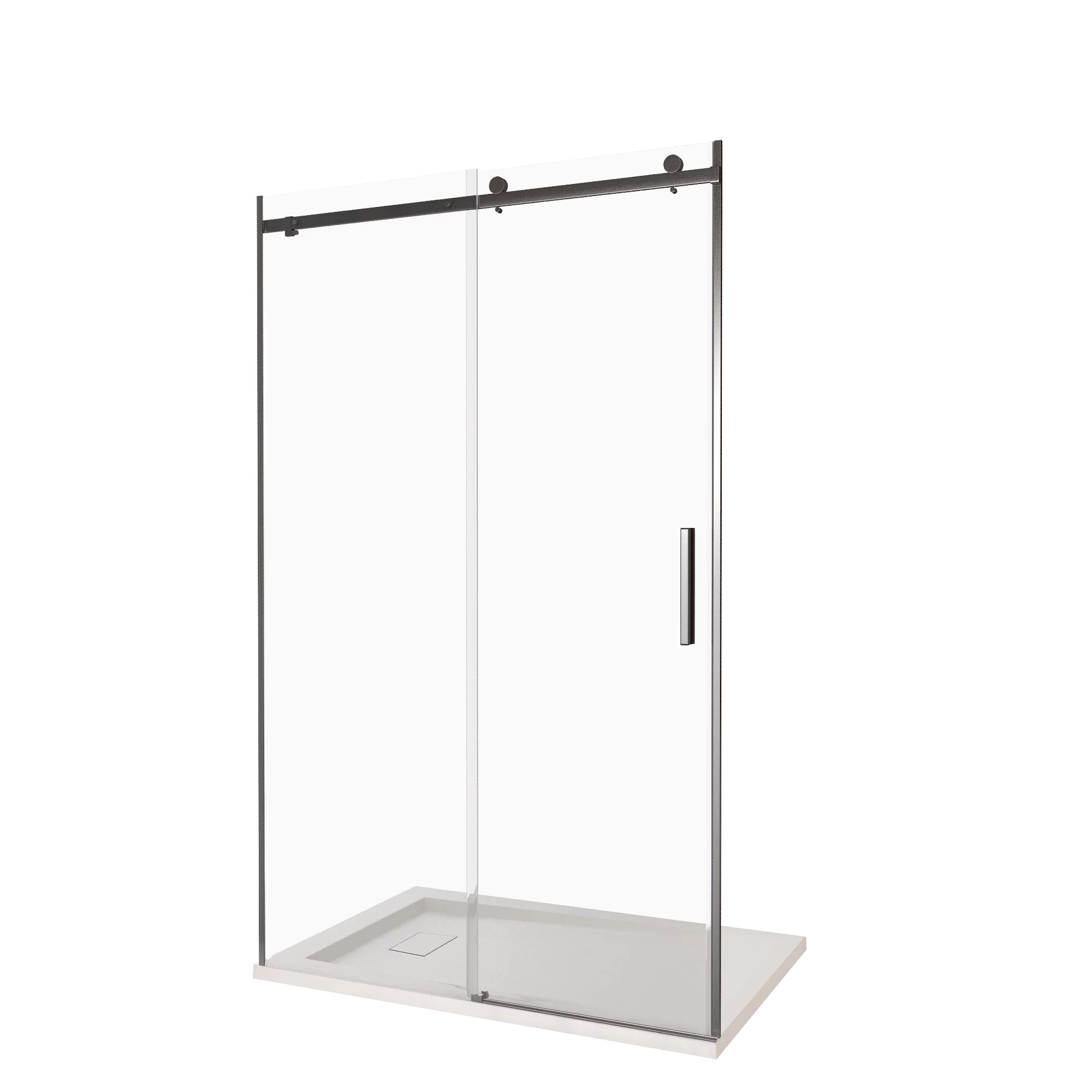 Душ.ограждение GOOD DOOR GALAXY WTW-130-C-B Прямое, стекло Прозрач. 6мм, профиль чёрный (без поддона и слива)