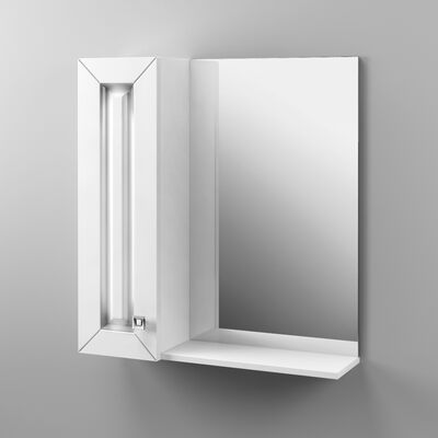 Зеркало-шкаф SANTREK HOME "Винтаж-60" (белое с патиной) 1 дверь 600х670х170