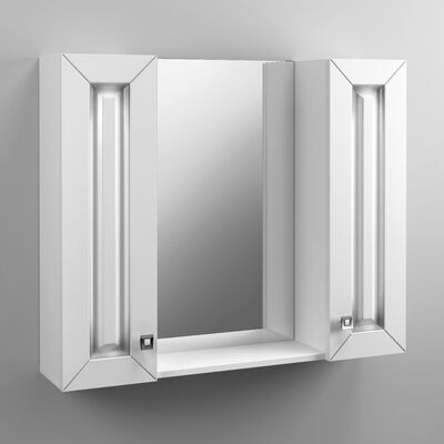Зеркало-шкаф SANTREK HOME "Винтаж-80" (белое с патиной) 2 двери 800х670х170