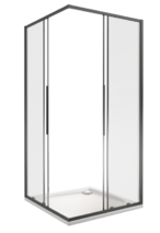 Душ.ограждение GOOD DOOR IDEA CR-90-C-B Г-образное, стекло Прозр 6мм профиль чёрн. (без поддона и автослива)