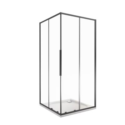 Душ.ограждение GOOD DOOR IDEA CR-100-C-B Г-образное, стекло Прозр 6мм профиль чёрн. (без поддона и автослива) ***