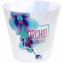 Горшок для цветов Фиджи Орхид Деко D=160мм /1,6л Голубая орхидея ING 6196 ГЛ