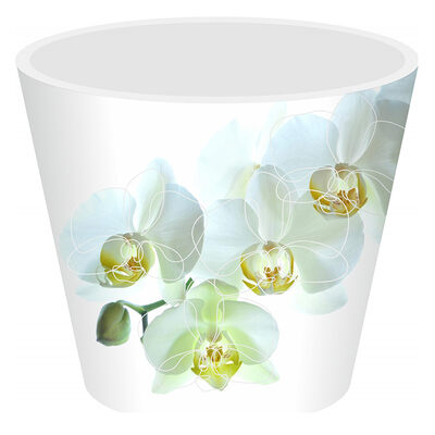 Горшок для цветов Фиджи Орхид Деко D=160мм /1,6л Белая орхидея ING 6196 БЛ