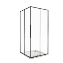 Душ.ограждение GOOD DOOR IDEA CR-80-C-B Г-образное, стекло Прозр 6мм профиль чёрн. (без поддона и автослива) ***